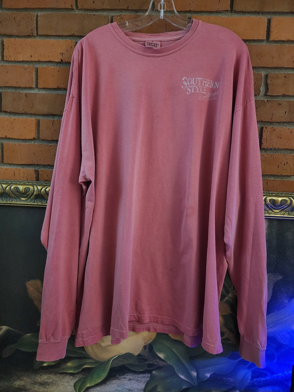 Comfort Colors Men's Long-Sleeve Crew in Dusty Rose